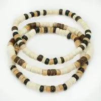 BEIGE COCONUT BEADED BRACELET SET