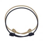 SET OF 2 BEIGE & BLK ROPE BRACELETS