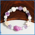 PURPLE SEASHELL ELASTIC BRACELET