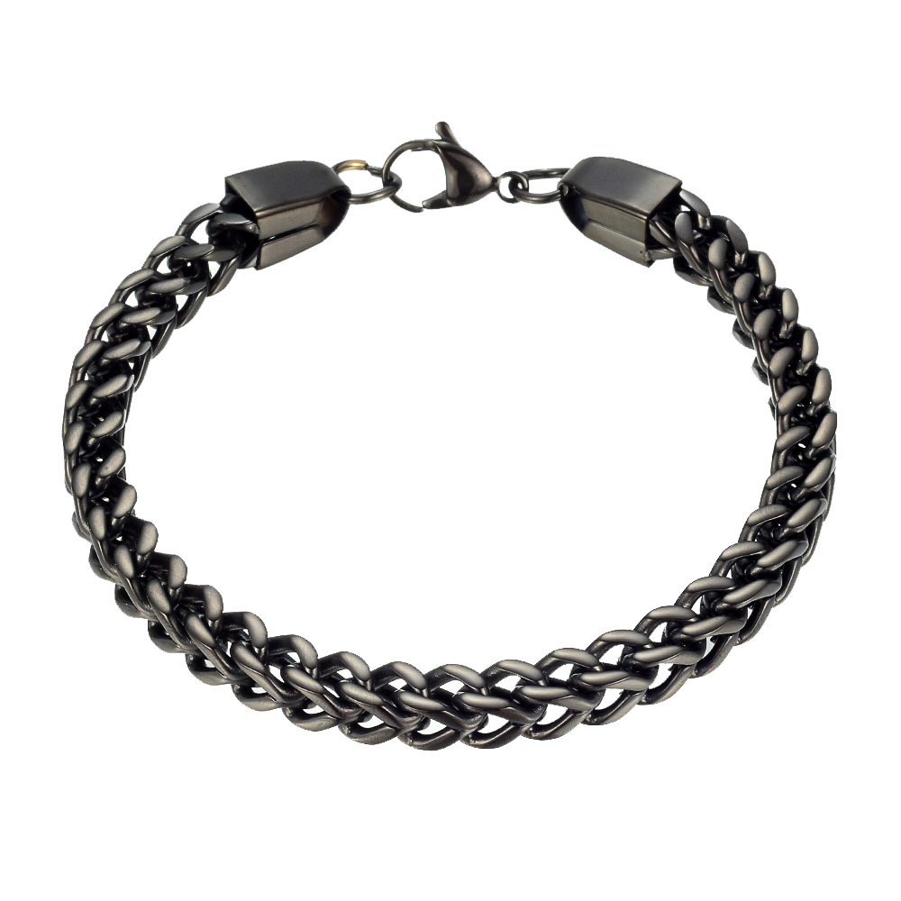 STAINLESS STEEL BLACK INTERLOCKED BRACELET