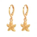 Gold Starfish Hoop Earrings