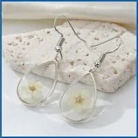 DRIED FLOWER TEARDROP EARRINGS