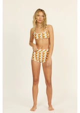 Wave Check Scoop Neck Bikini Top