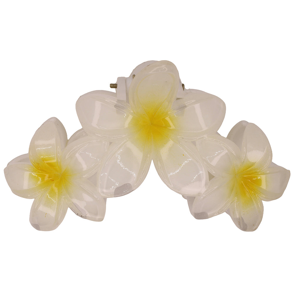 YELLOW 3 FRANGIPANI HAIRCLIP