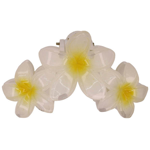 YELLOW 3 FRANGIPANI HAIRCLIP
