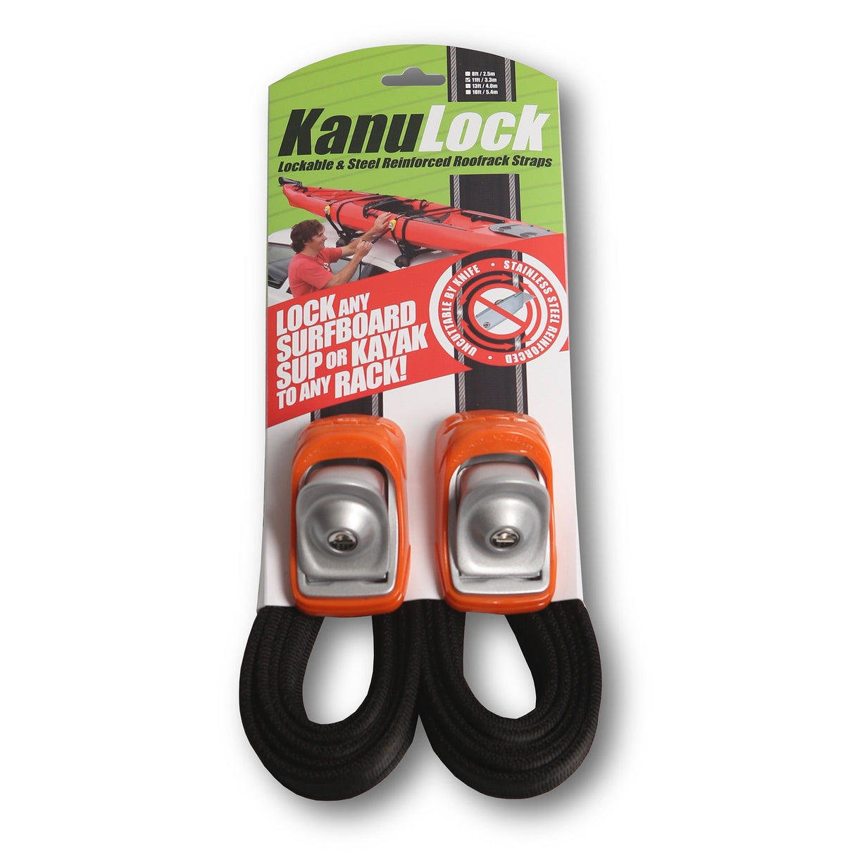 Kanulock Lockable Tiedown Set 3.3M /11 Ft