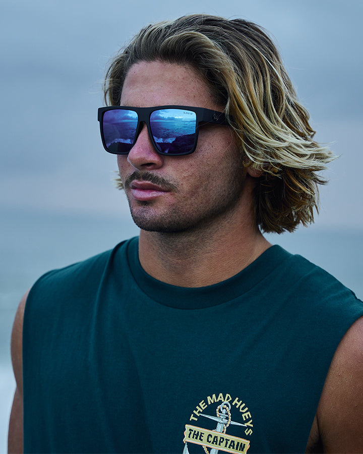 Offshore - Blue Mirror Polarised Matt Black