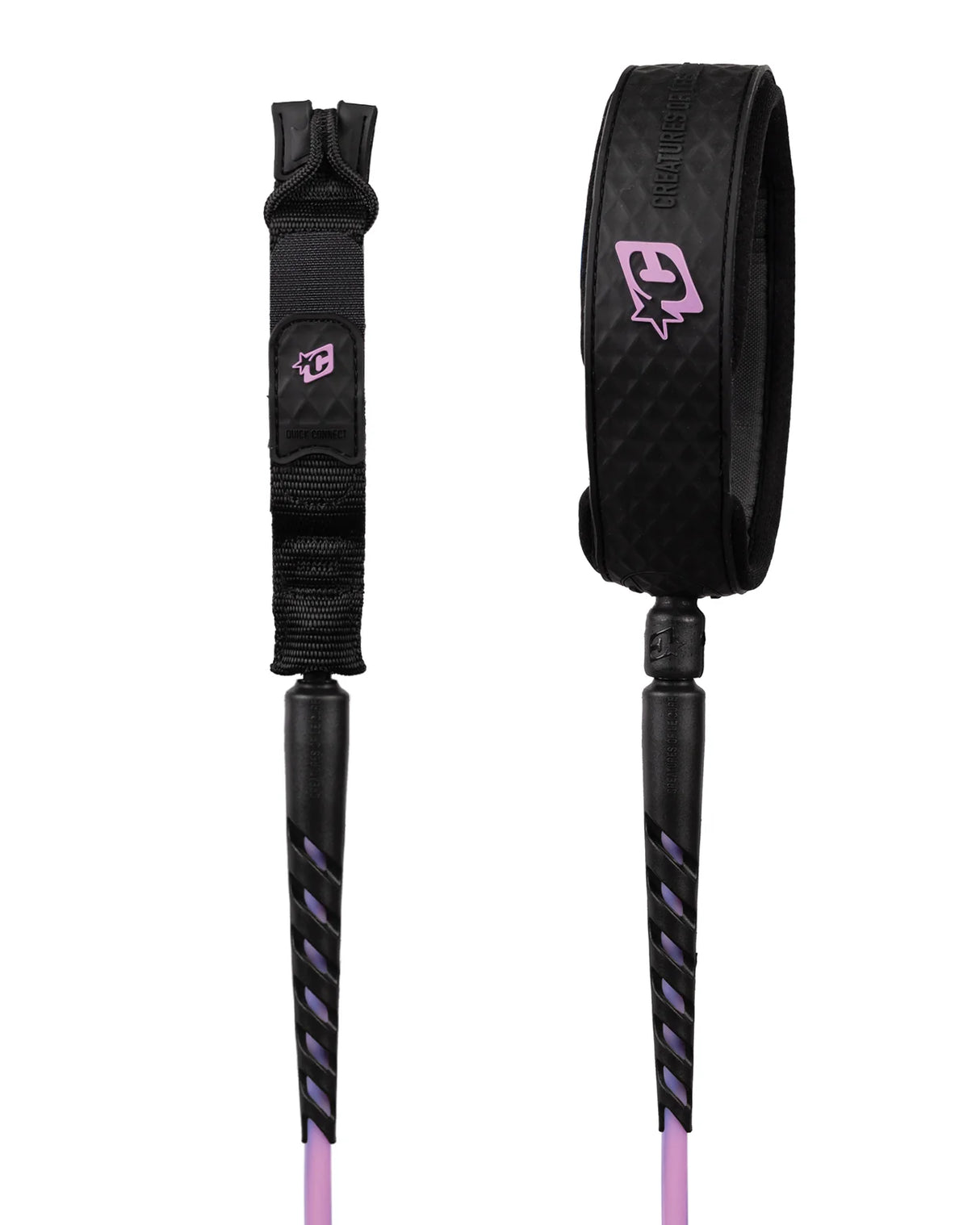 RELIANCE 2.0 | Longboard Standard Duty | 9ft Leash | Slim Knee - Guava Twist Black
