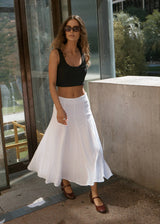 Lana Seersucker Midi Skirt