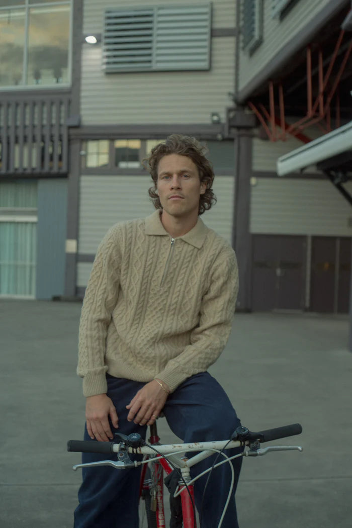 Mohair Quarter Zip Fisherman Zip