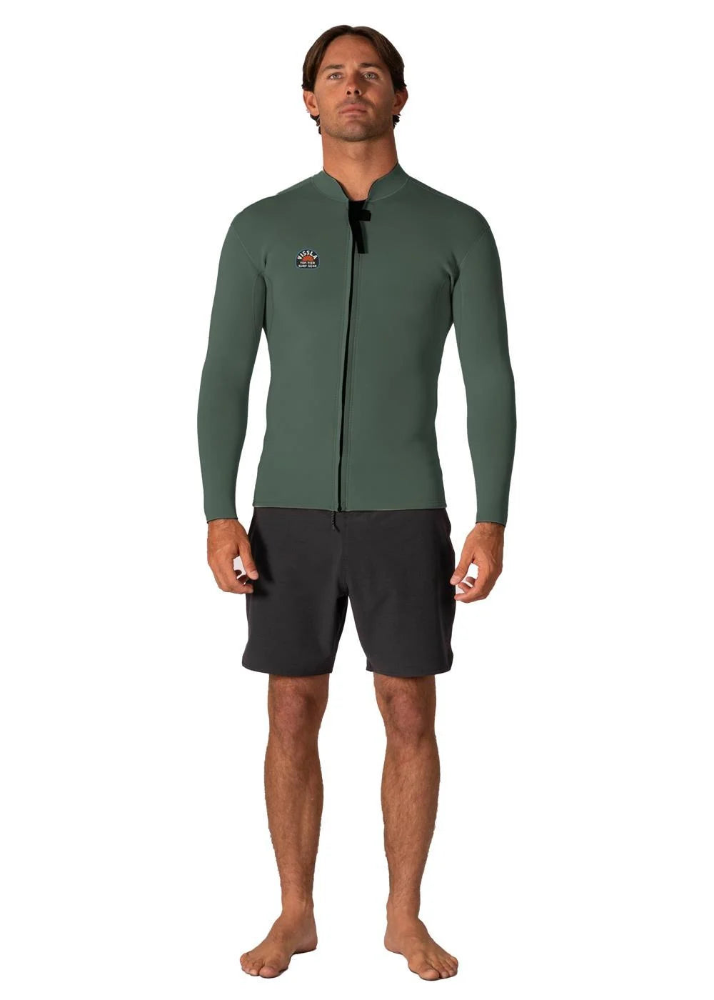 Solid Sets 2Mm Front Zip Jacket