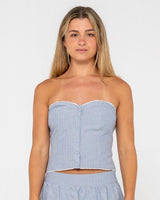 Mandy Stripe Button Up Top