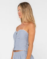 Mandy Stripe Button Up Top