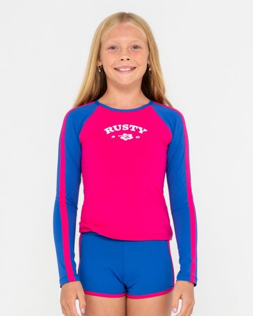 Contrast Rashie And Shorts Set Girls