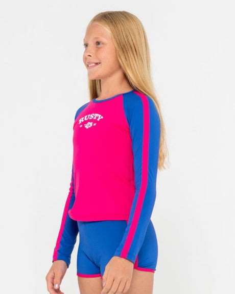 Contrast Rashie And Shorts Set Girls