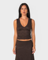Roma Low V Lace Top