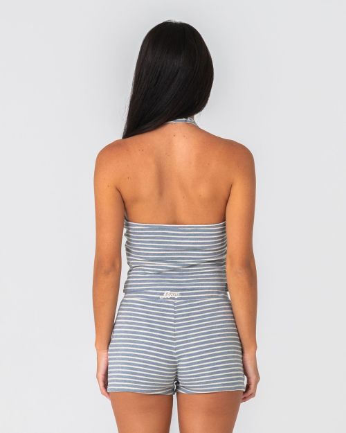 Bodhi Stripe Towelling Halter Neck Top
