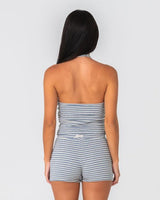 Bodhi Stripe Towelling Halter Neck Top