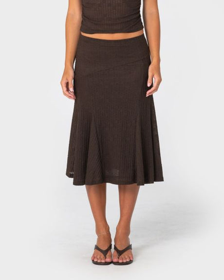 Roma Low Rise Lace Midi Skirt
