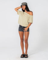 Sally Slouch Stripe Off Shoulder Tee