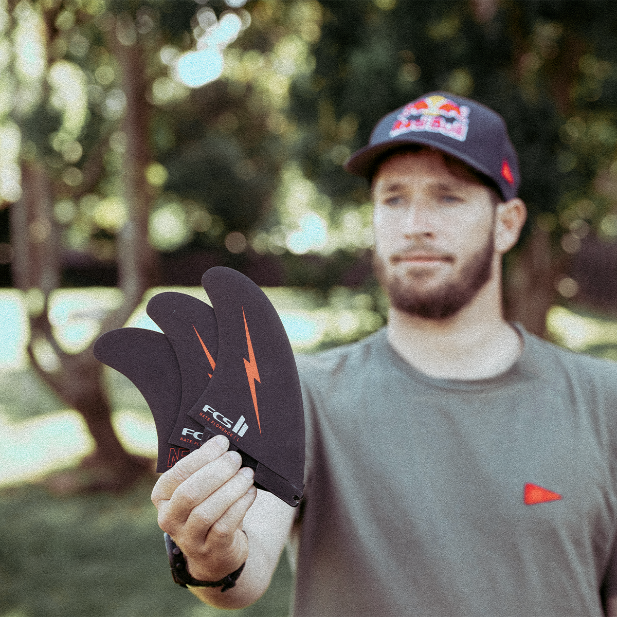 FCS II Nathan Florence PC Tri Fins - Red Bolt