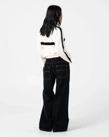 White Lines Long Sleeve Crew Neck Knit