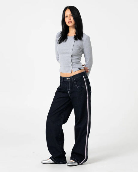 Flip Mommy Low Rise Wide Leg Denim Jean
