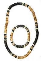 BLACK/TAN CHOKER/BRAC SET