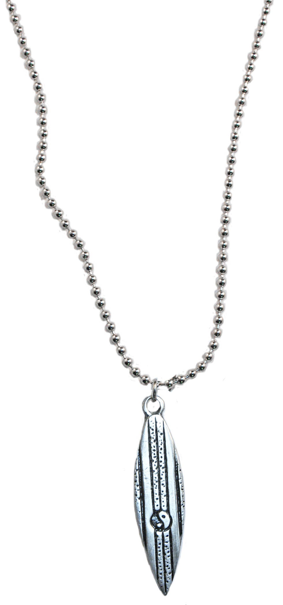 SILVER YIN YANG SURFBOARD ON BALL CHAIN