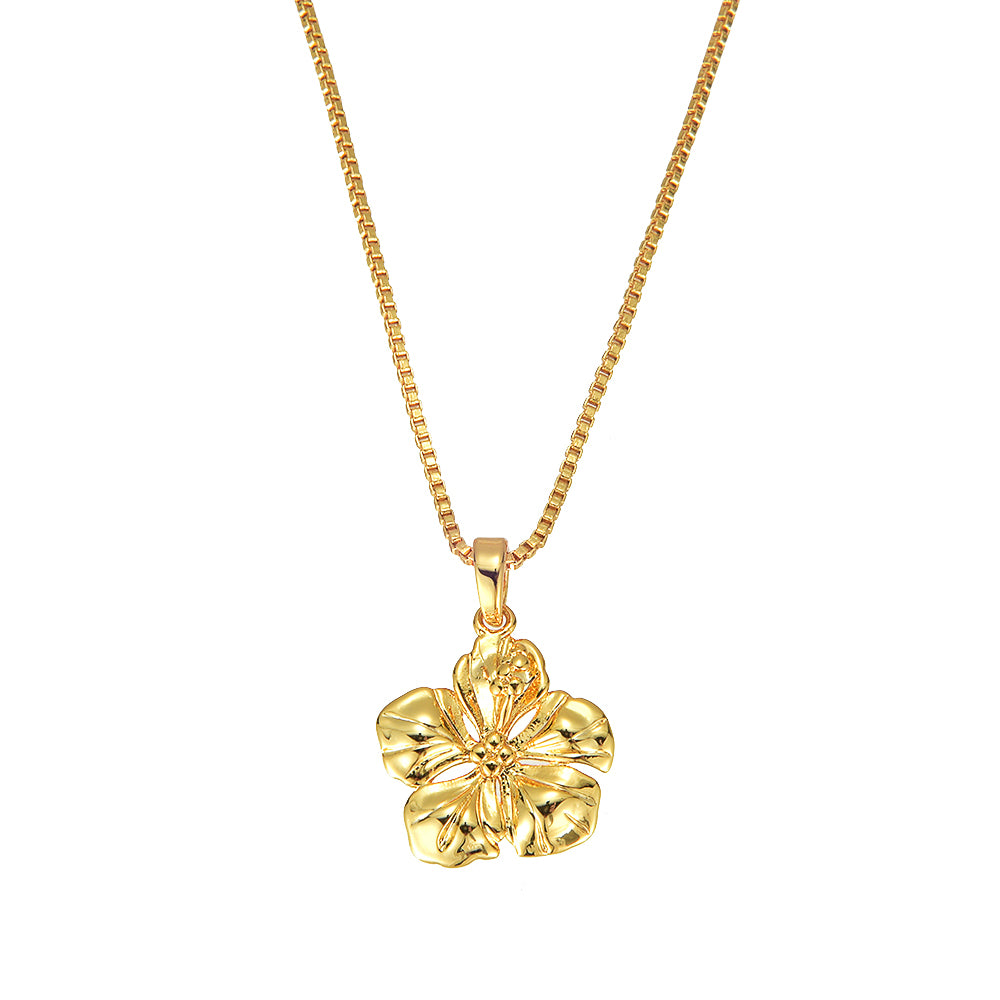 Hibiscus Gold Pendant