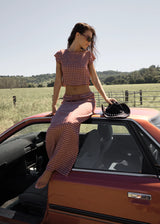 Capricorn Seersucker Maxi Skirt