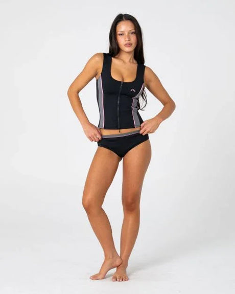 Farrah Scoop Zip Through Rash Top