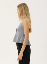 Delfina - Halter Top - Indy Navy Check