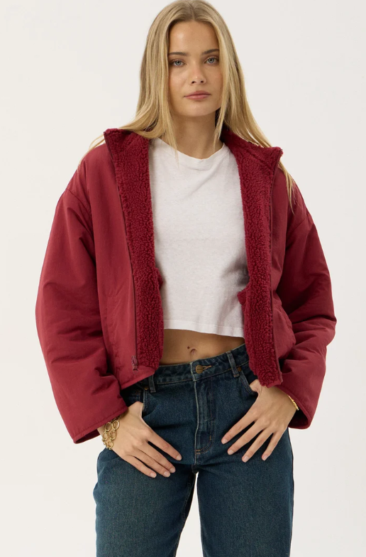 Berlin - Reversible Polar Fleece Jacket - Burgundy