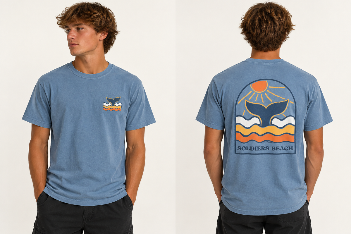 Whale Tail - Beachin Surf Mens T-Shirt