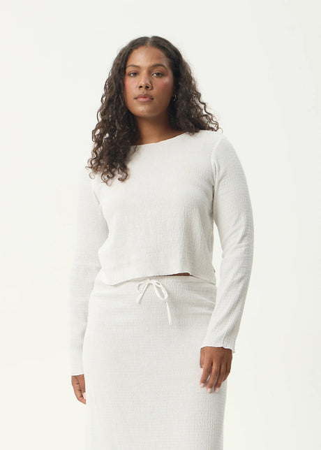 Focus Seersucker Long Sleeve Top