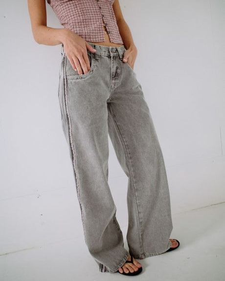 Flip Mommy Low Rise Wide Leg Denim Jean