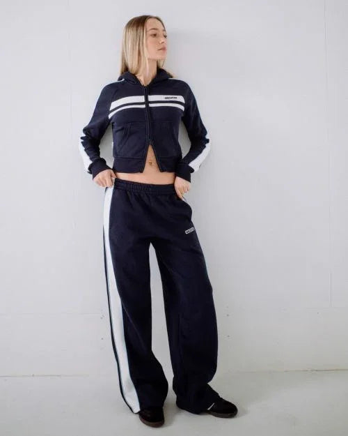 Retro Lines Wide Leg Track Pant
