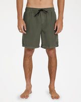 Billabong Mens All Day Overdye Layback 17" Boardshorts - Dark Military