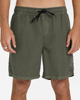 Billabong Mens All Day Overdye Layback 17" Boardshorts - Dark Military