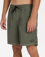 Billabong Mens All Day Overdye Layback 17" Boardshorts - Dark Military