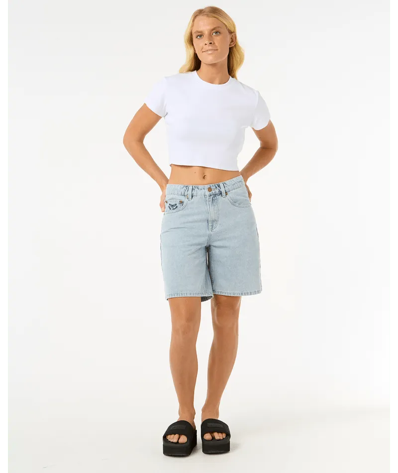 Aggie Relaxed Denim Short - Beachin Surf