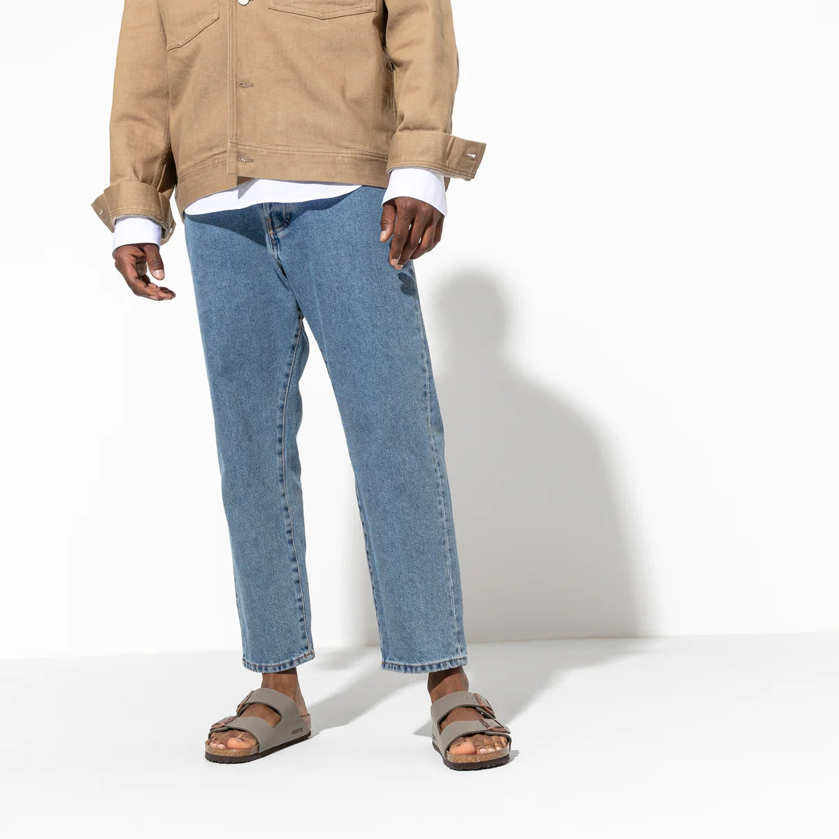 Birkenstock Arizona Birkibuc in Stone, detail view - Beachin Surf Toukley