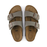 Birkenstock Arizona Birkibuc in Stone, top down footbed - Beachin Surf Toukley