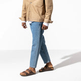 Birkenstock Arizona Birko-Flor in Dark Brown, angled view - Beachin Surf Toukley