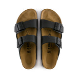 Birkenstock Arizona Birko-Flor in Black, top down footbed - Beachin Surf Toukley