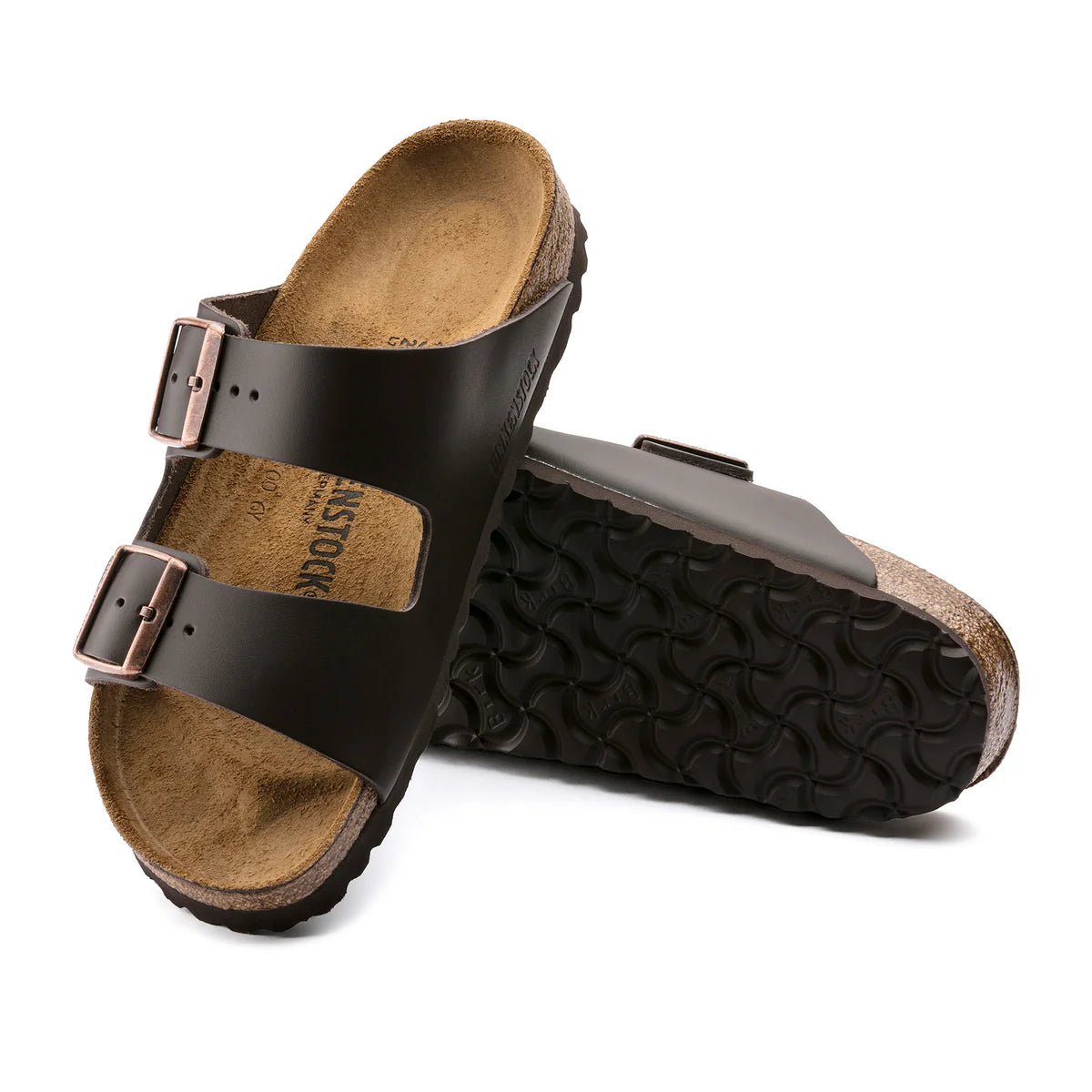 Birkenstock Arizona Smooth Leather in Dark Brown, cork sole - Beachin Surf Toukley