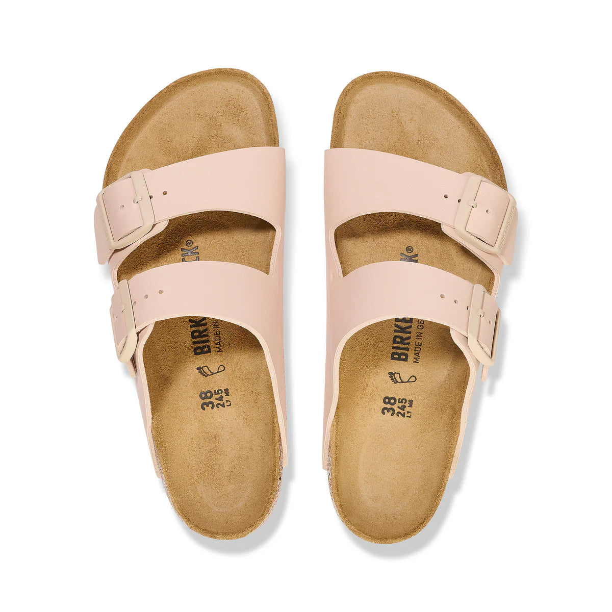 Birkenstock Arizona Birko-Flor in New Beige, top down footbed - Beachin Surf Toukley