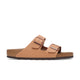 Birkenstock Arizona Vegan Birkibuc in Pecan, side profile - Beachin Surf Toukley