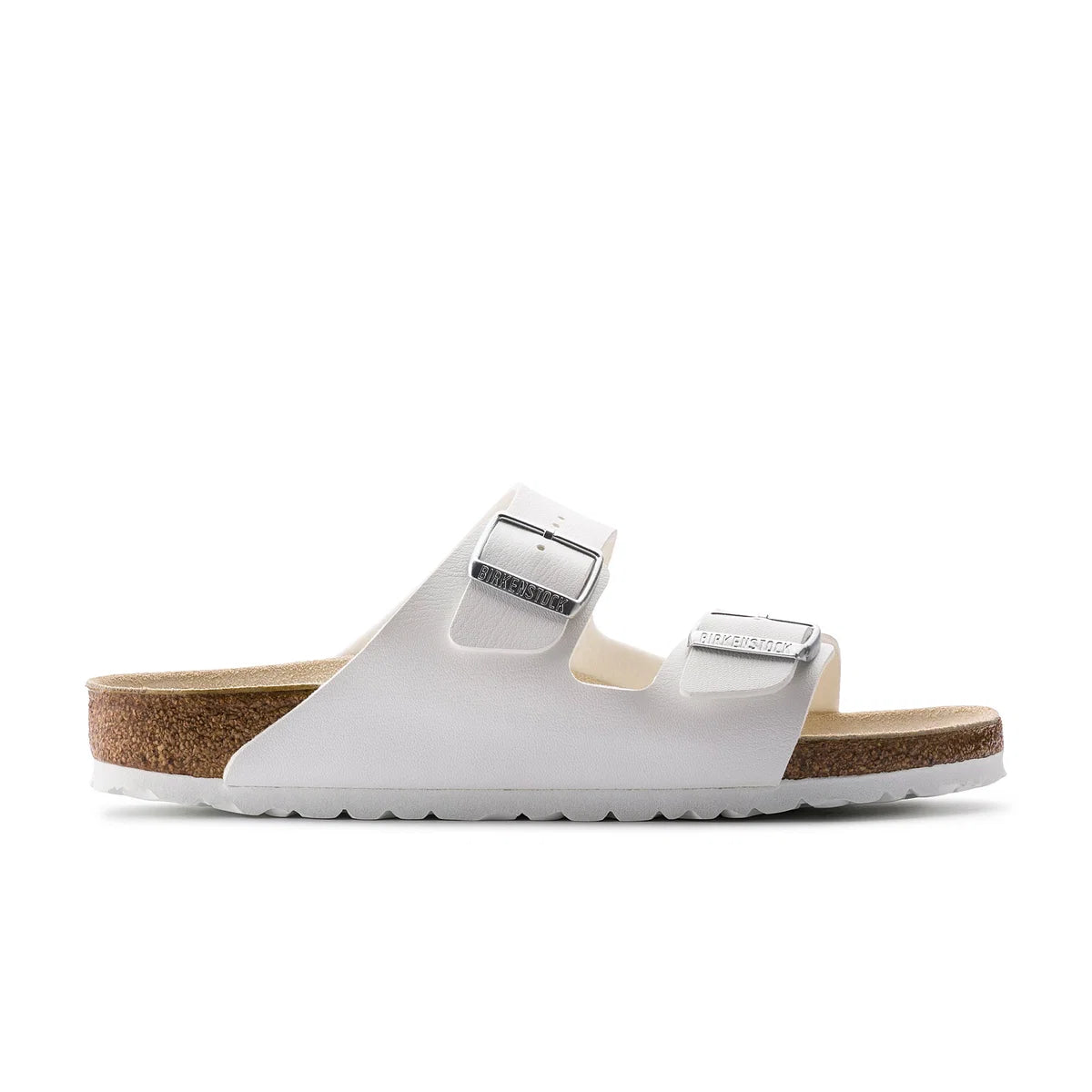 Birkenstock Arizona Birko-Flor in White, side profile - Beachin Surf Toukley
